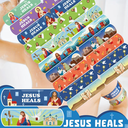 Jesus Healing Adhesive Bandages – Cute Cartoon Style (20 or 50 Pack)