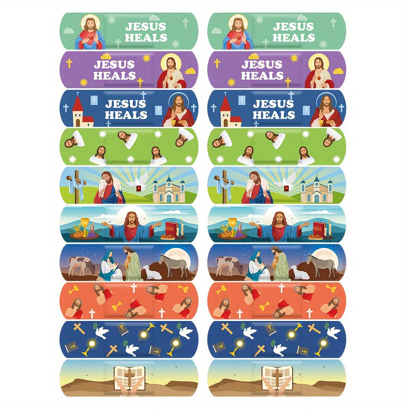 Jesus Healing Adhesive Bandages – Cute Cartoon Style (20 or 50 Pack)