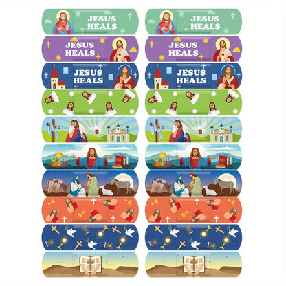 Jesus Healing Adhesive Bandages – Cute Cartoon Style (20 or 50 Pack)