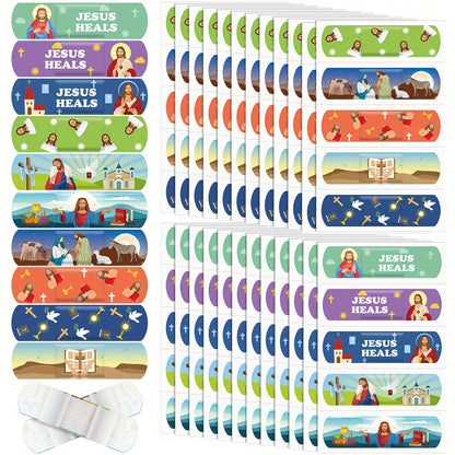 Jesus Healing Adhesive Bandages – Cute Cartoon Style (20 or 50 Pack)